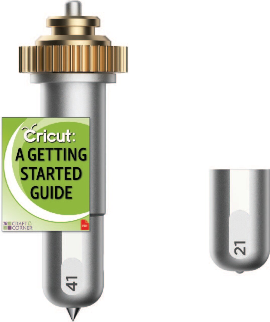 Cricut Maker QuickSwap Housing with Fine Debossing Tip 21 and Engraving Tip 41 Blade Bundle